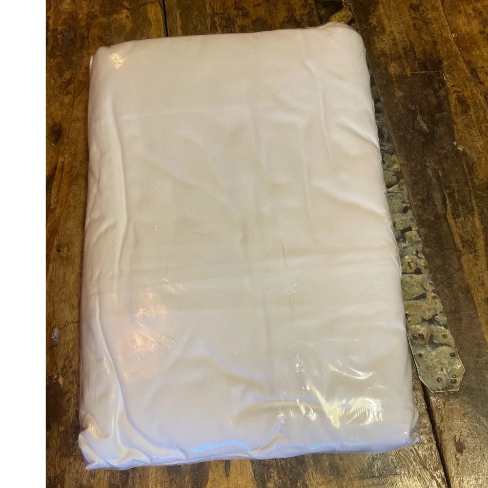 WestPoint Stevens King Flat Sheet White No-Iron 180 TC Cotton Blend Embroidered